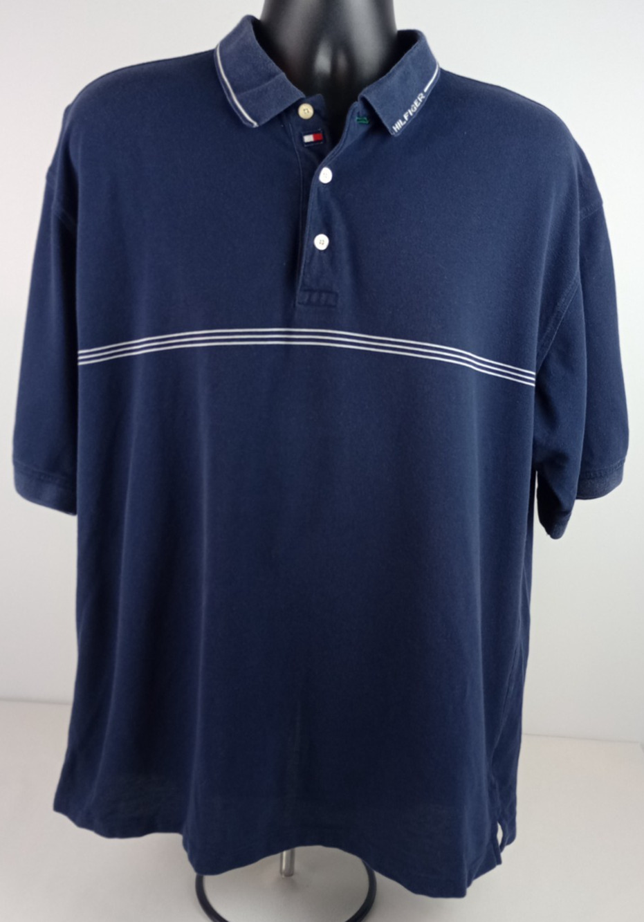 VTG 1990s Tommy Hilfiger Golf Men's 2XL Blue Short Sleeve Cotton Polo Shirt